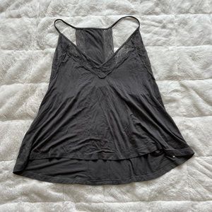 Grey Lace Lined Tank Top